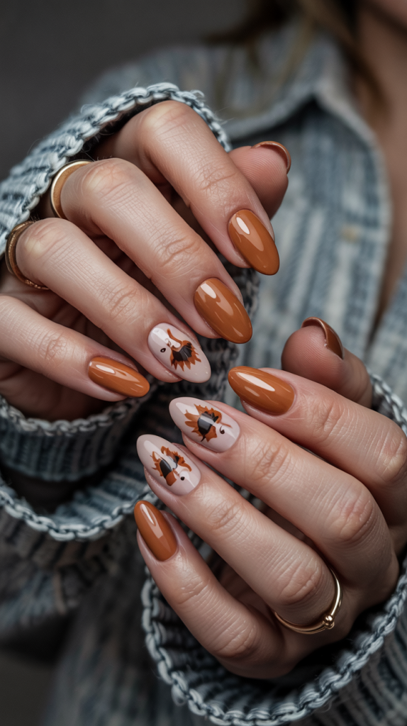 Thanksgiving nails almond