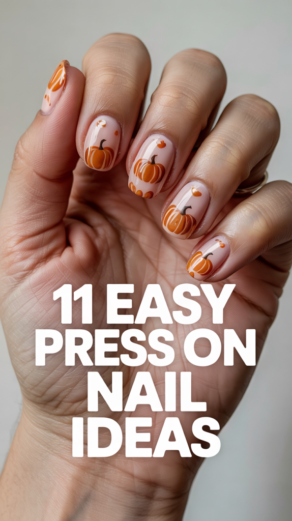 Thanksgiving Nails Easy press on nails ideas
