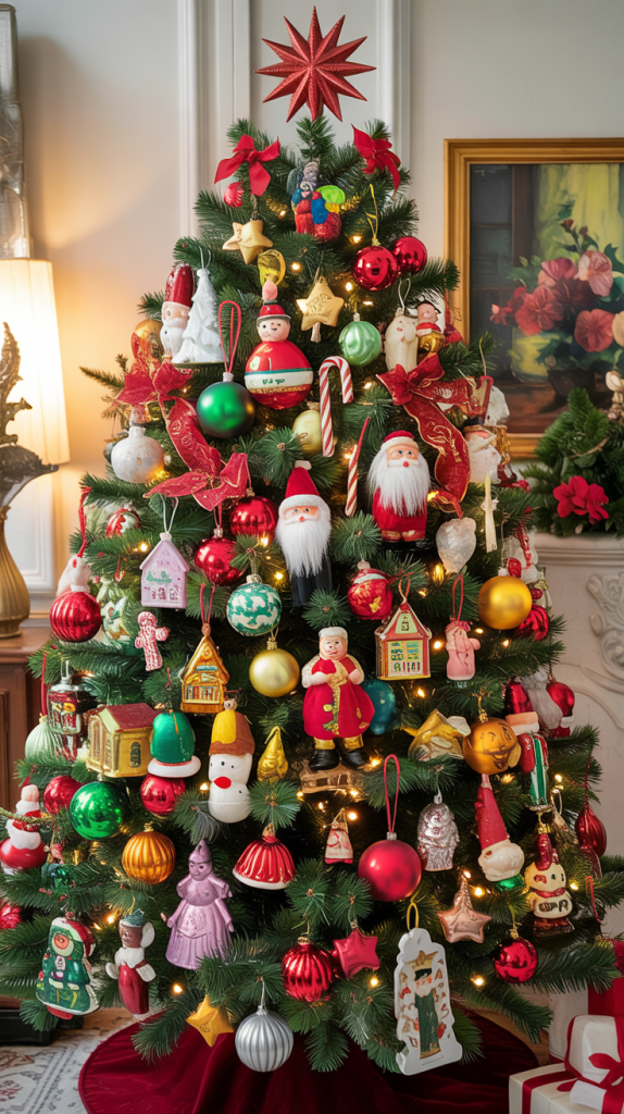 vintage tree themes christmas ideas Santa Themed