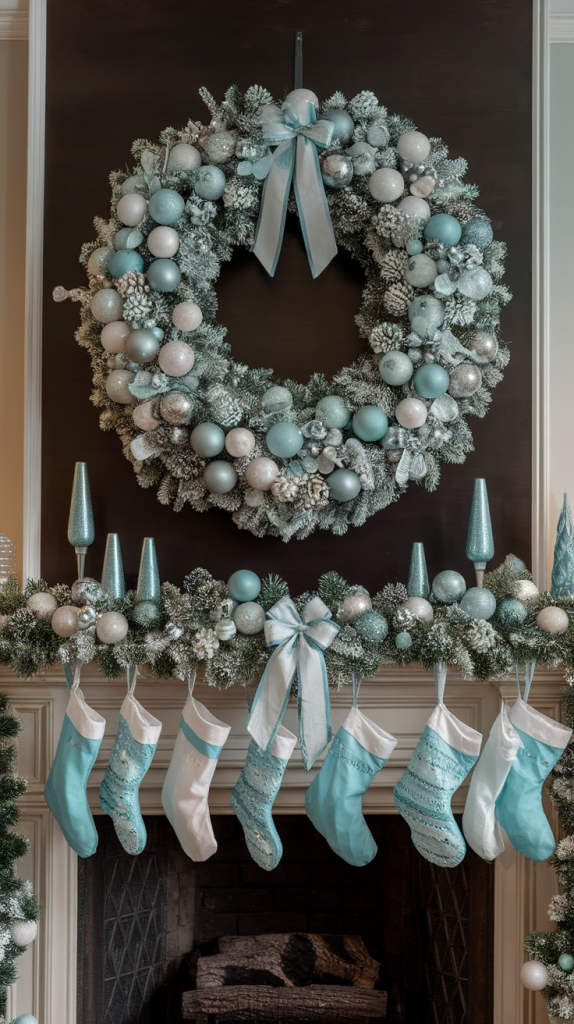 Blue Christmas Mantle Blue Christmas Mantle