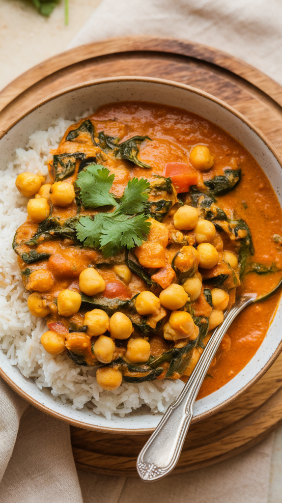 Easy Healthy Dinner Recipes for Two Chickpea Spinach Coconut Curry Recipe