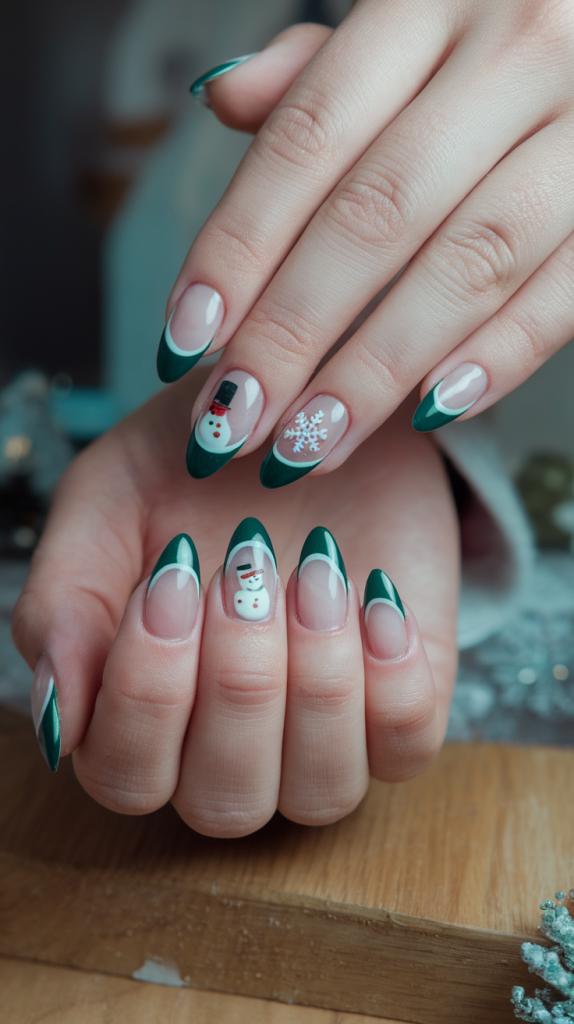 Christmas nails almond shape