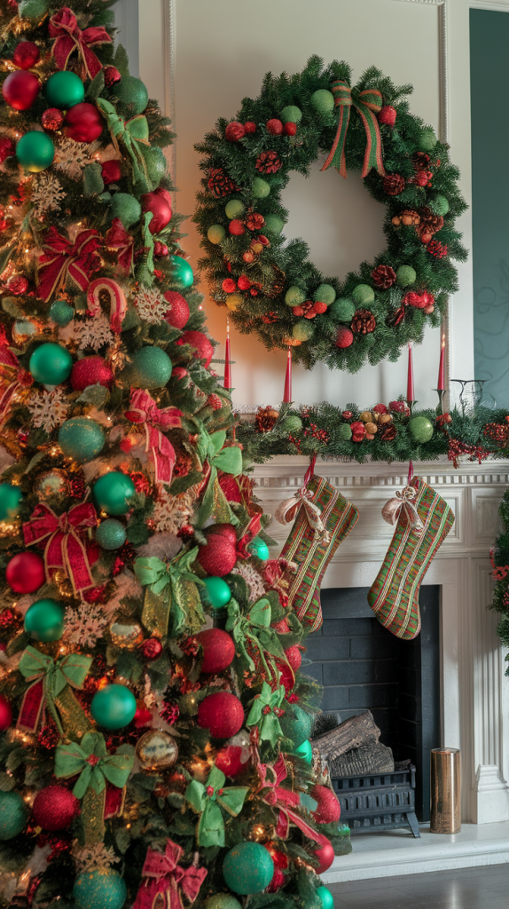 Christmas tree red and green