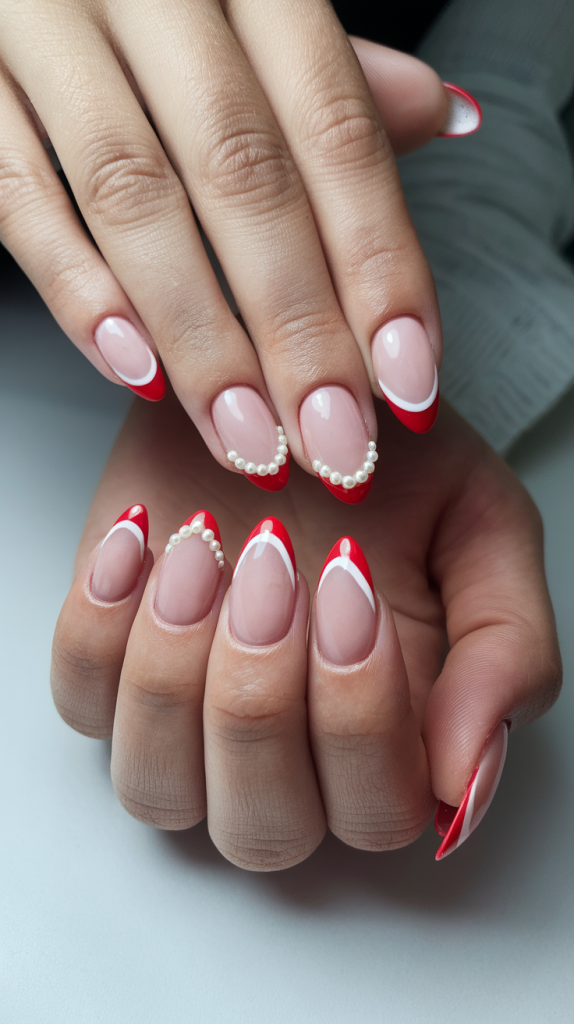 Classy christmas nails almond