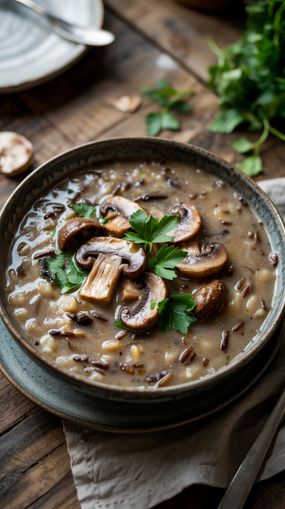 Creamy Mushroom and Wild Rice Soup Recipe
