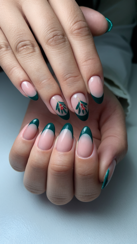 Cute almond christmas nails