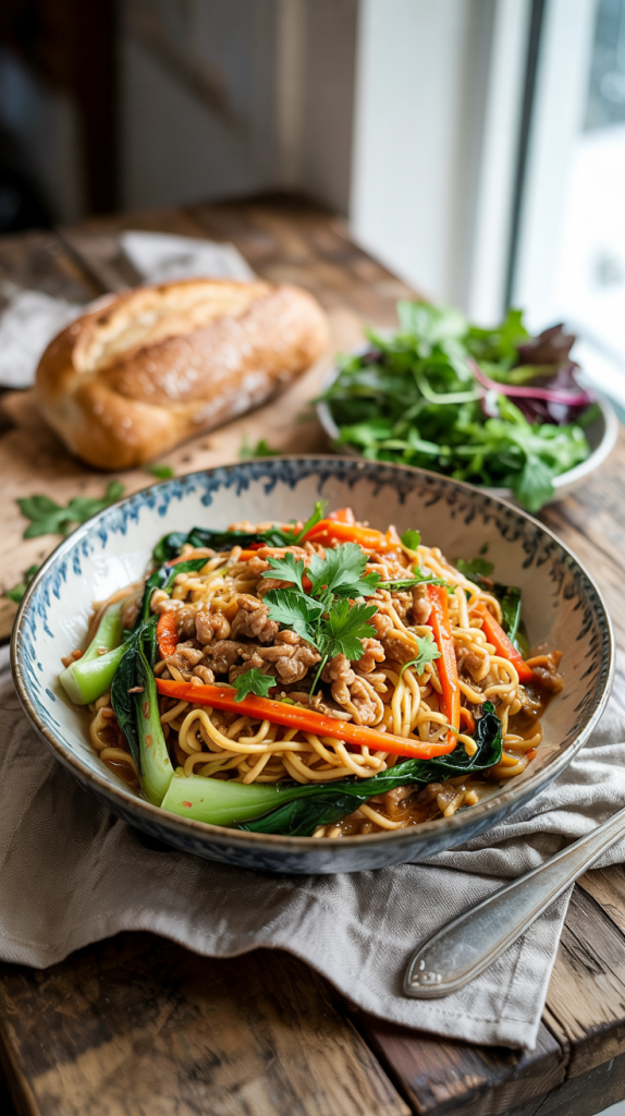 Ground Turkey Ginger Noodle Bowls