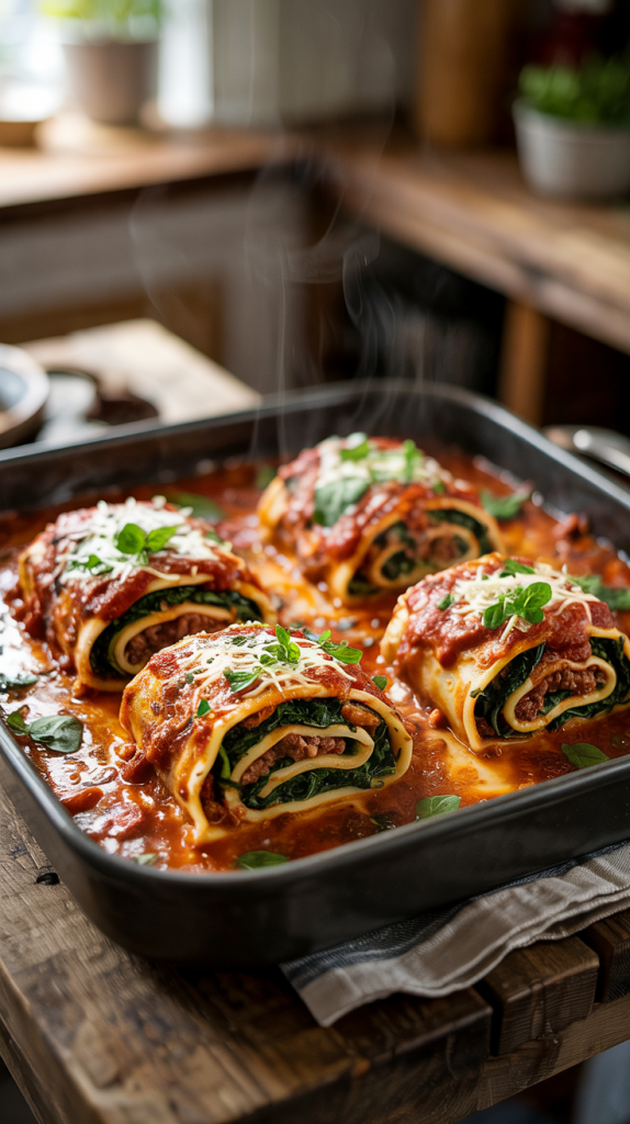 Healthy Ground Beef Recipes for Dinner Healthy Beef and Spinach Lasagna Roll-Ups