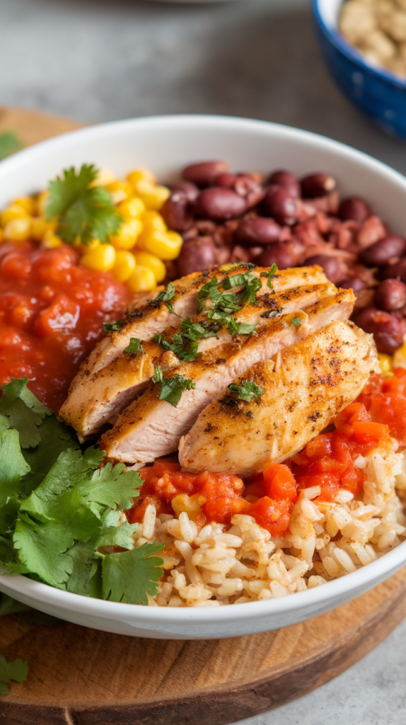 Healthy Chicken Burrito Bowls for Two