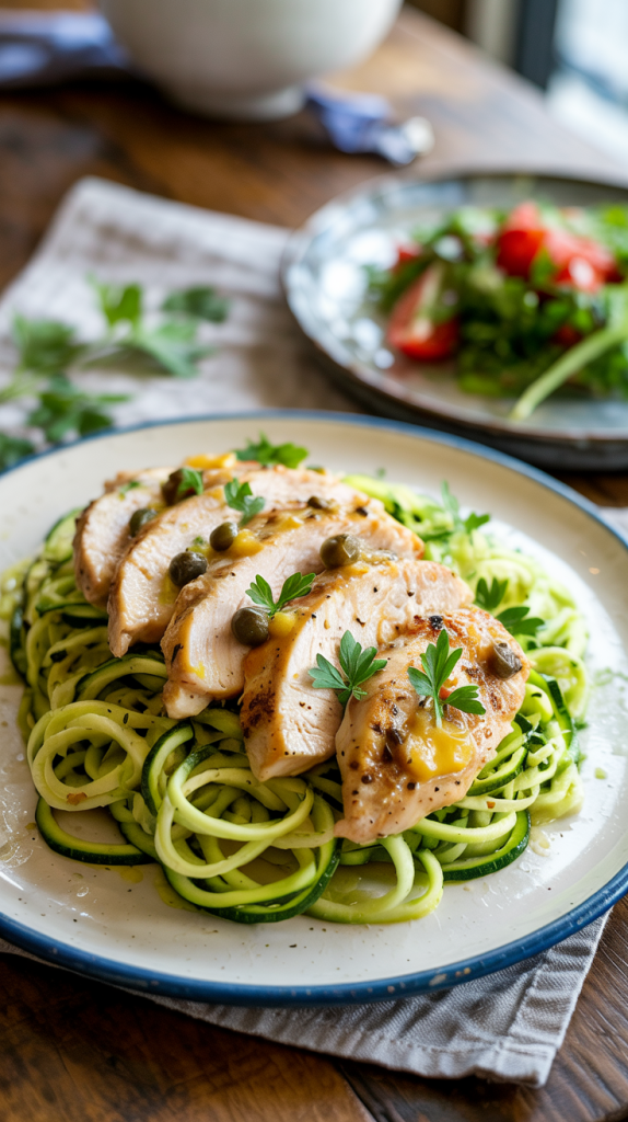 Healthy Chicken Piccata with Zoodles Recipe