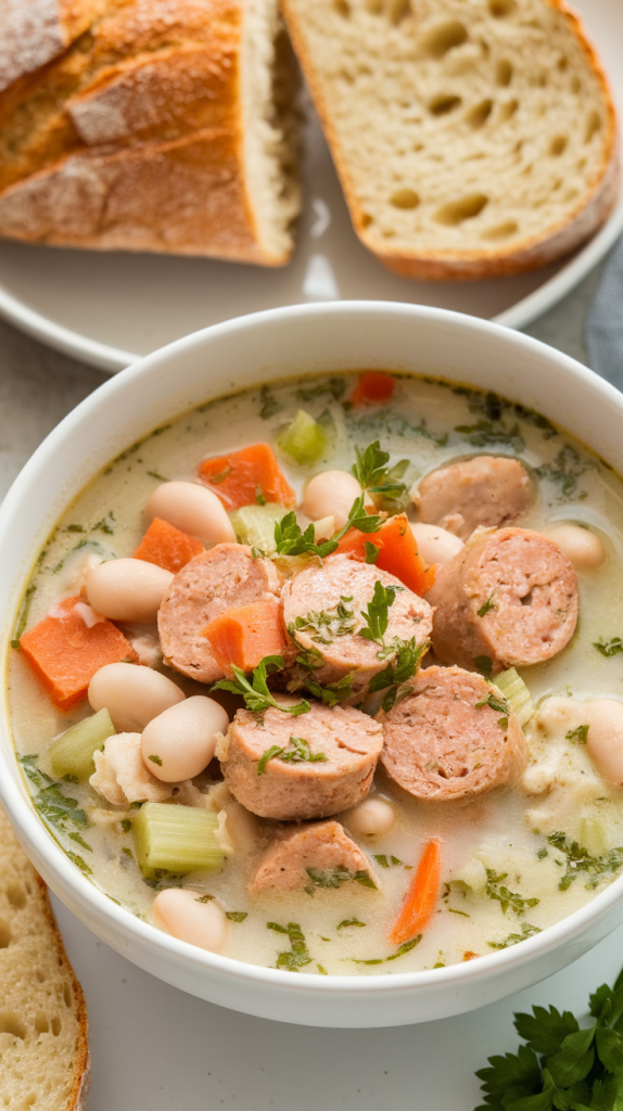 Healthy Chicken Sausage & White Bean Soup Recipe