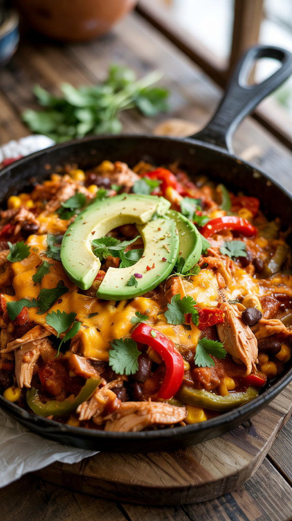 Healthy Chicken Taco Skillet with Veggies Recipe