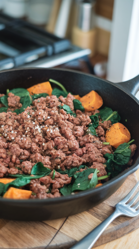 Healthy Ground Beef and Sweet Potato Skillet Recipe