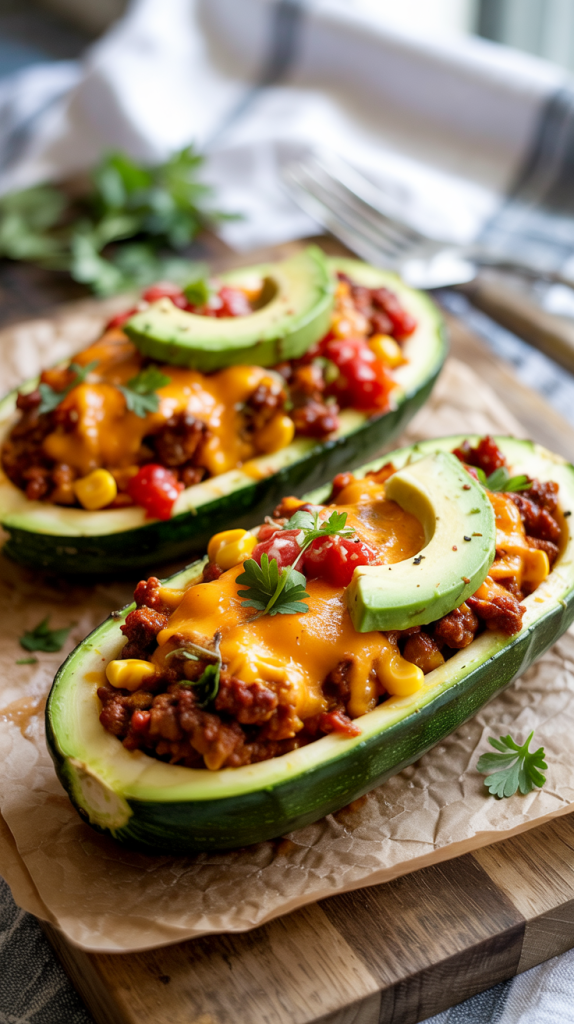 Healthy Mexican Beef Zucchini Boats Recipe
