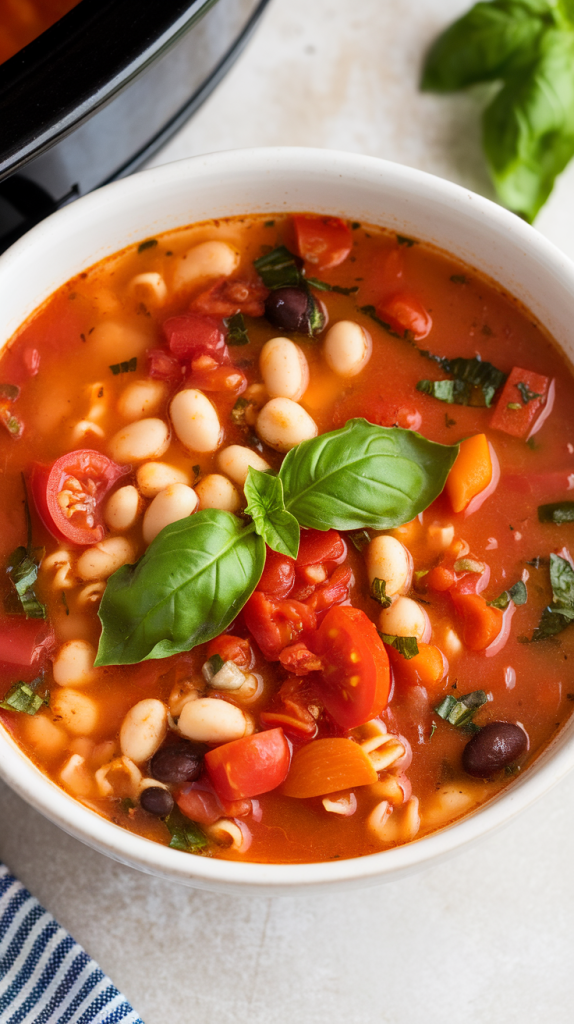 Healthy Slow Cooker Minestrone Soup Recipe