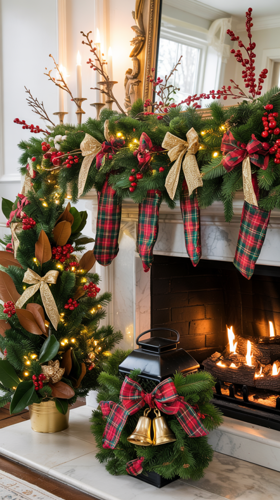 Inspired Ralph Lauren Christmas Mantle Decor