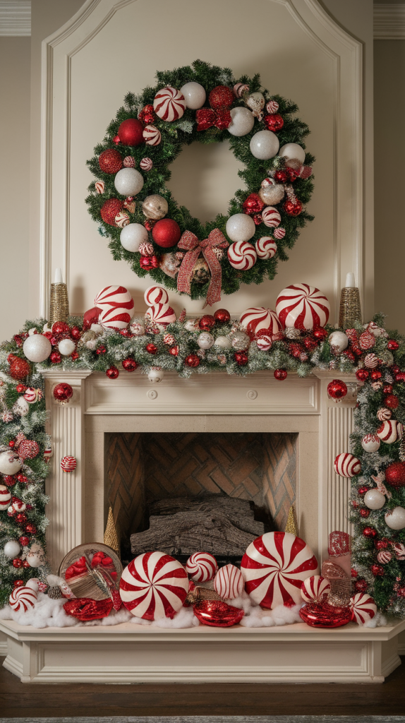 Metallic Garland Christmas Mantle Metallic Garland Christmas Mantle