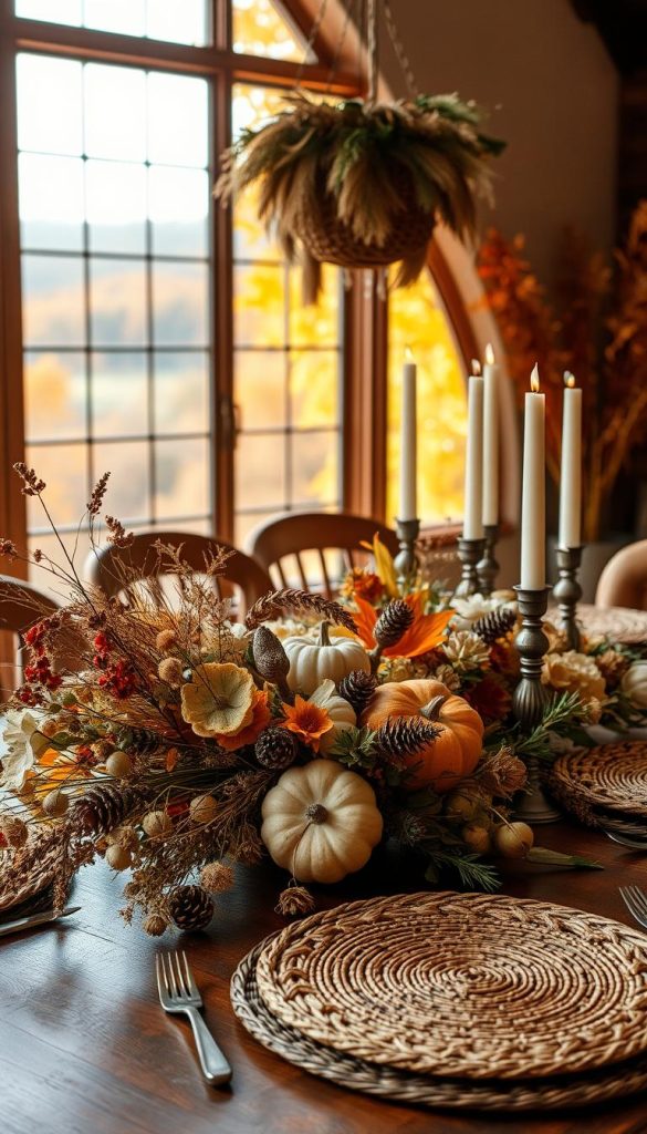Natural Thanksgiving Decor with Foraged Elements