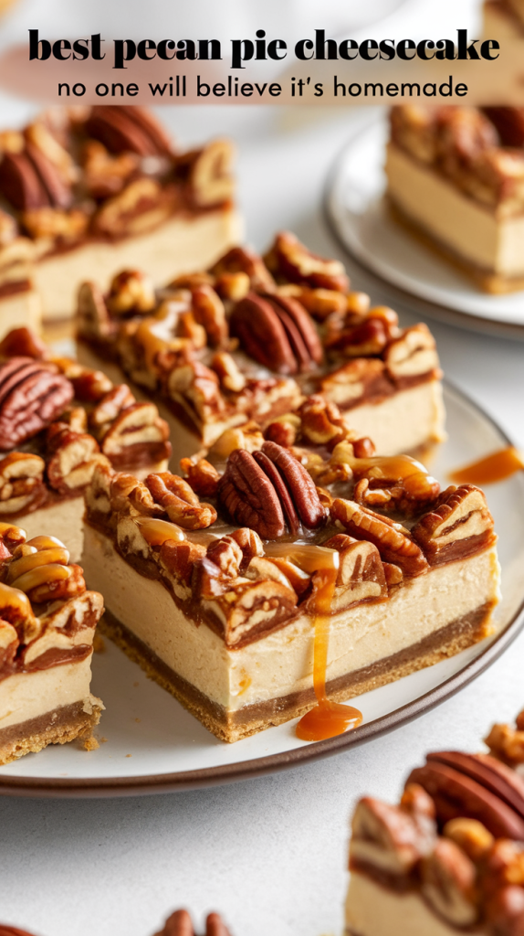 Holiday Desserts Pecan Pie Cheesecake Bars