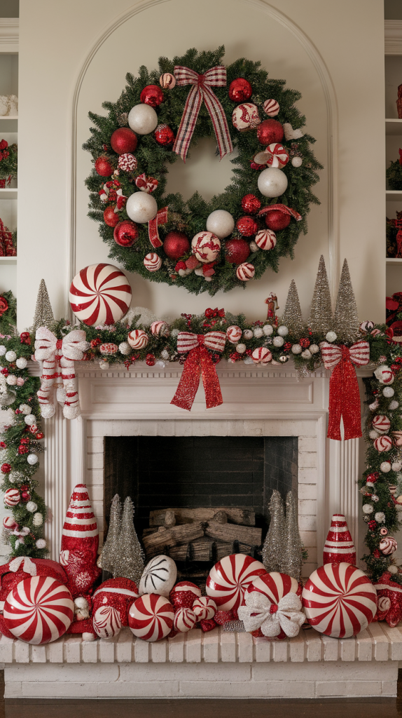 Peppermint Christmas Mantle