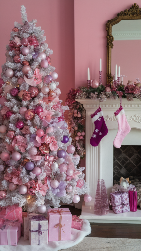 Pink And Silver Christmas Tree