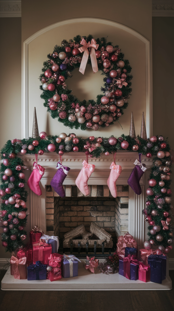 Purple Christmas Mantle Purple Christmas Mantle