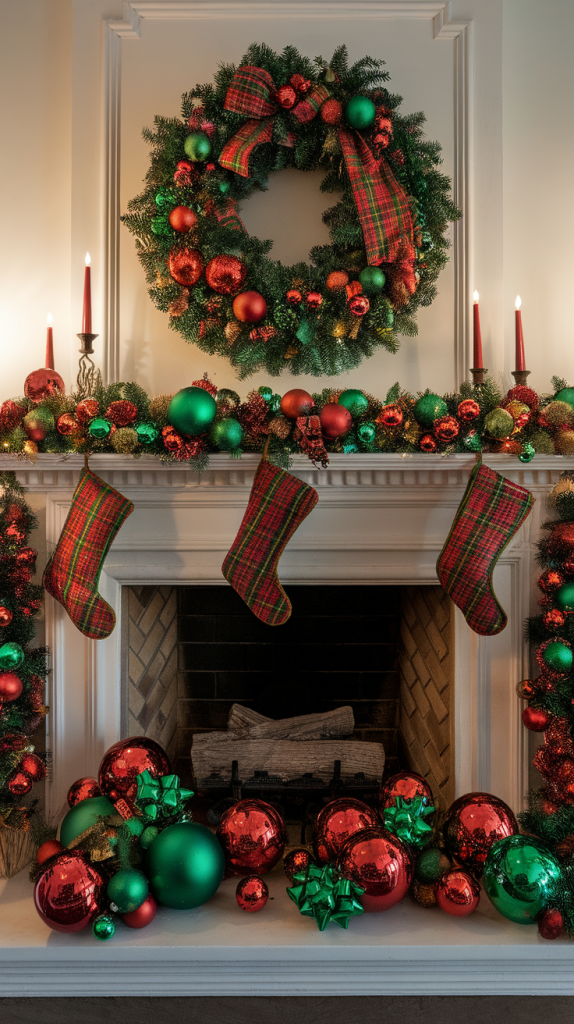 Red Christmas Mantle Red Christmas Mantle