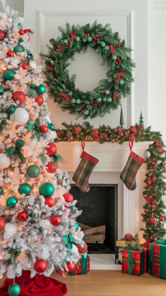 Red and green christmas tree decor Red and green christmas tree decor