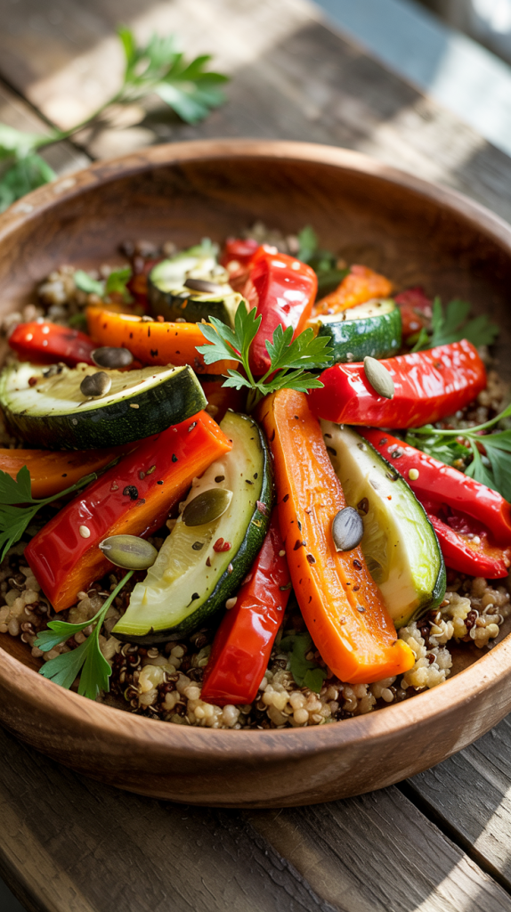 Healthy Dinner Recipes Vegetarian Roasted Vegetable Quinoa Power Bowls
