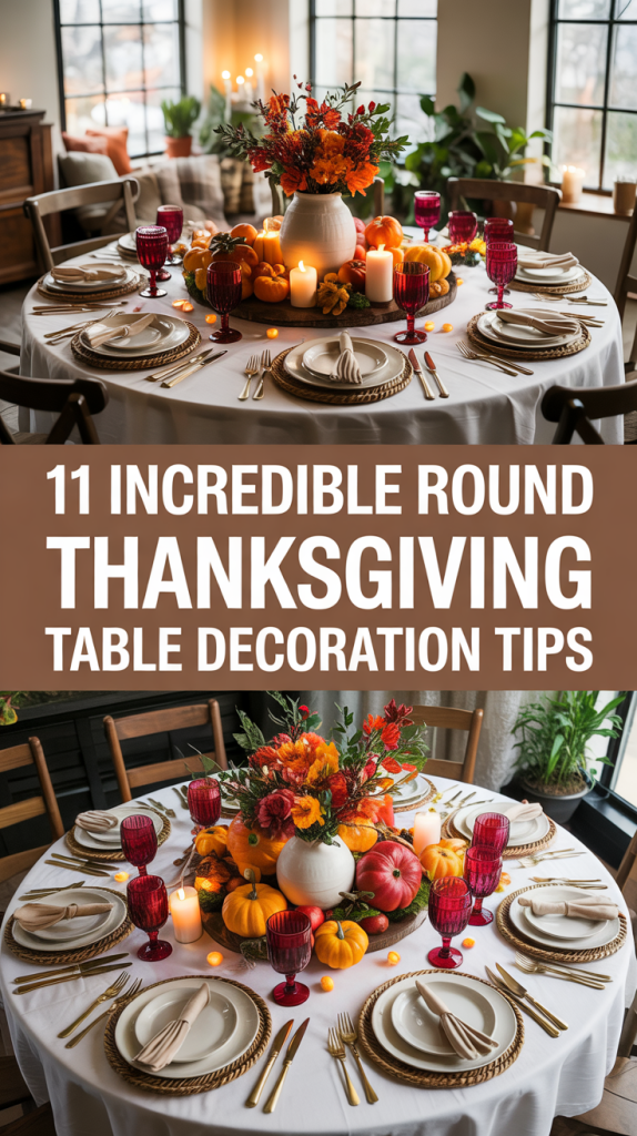 Round Thanksgiving Table Decoration
