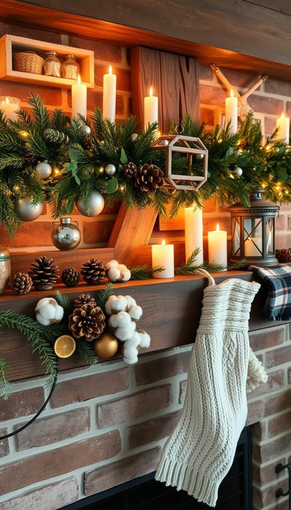 Rustic Farmhouse Christmas Mantle Decor Rustic Farmhouse Christmas Mantle Decor