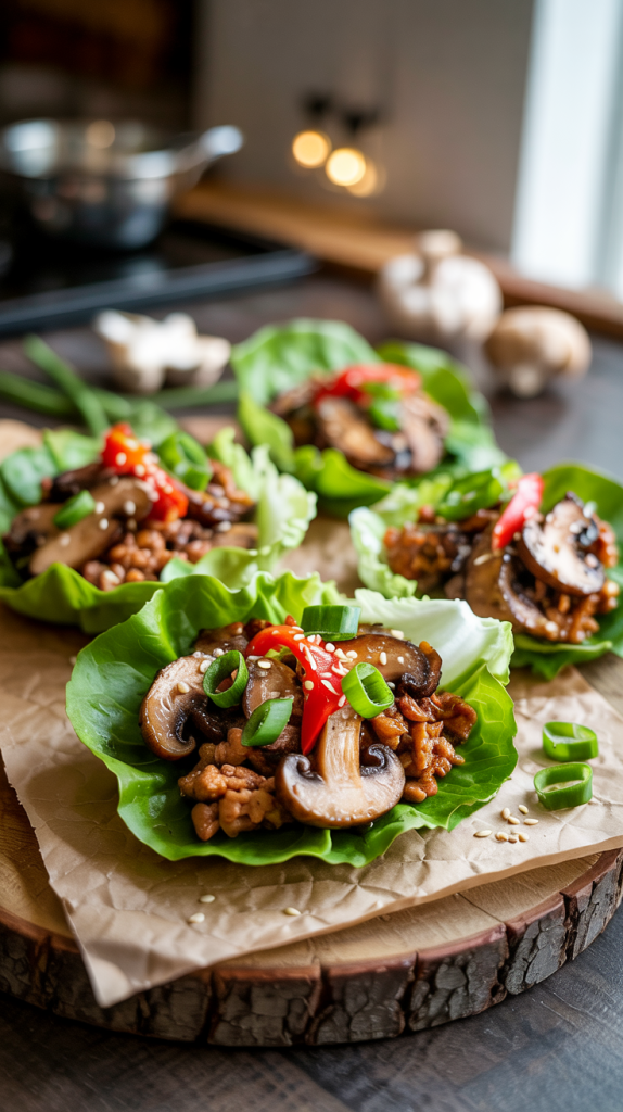 Savory Turkey and Mushroom Lettuce Wraps