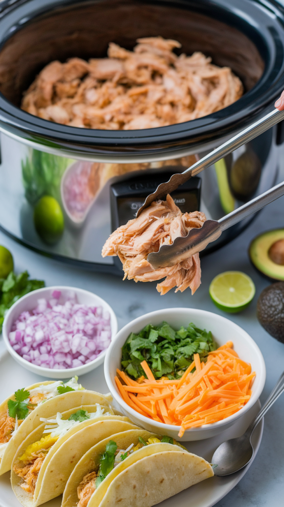 Slow Cooker Garlic Lime Chicken Tacos Recipe