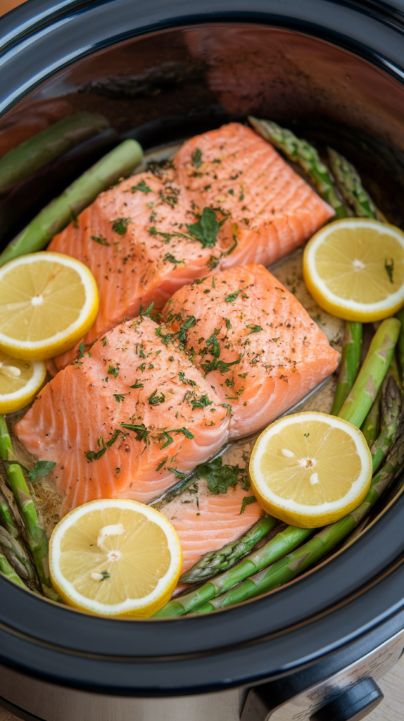 Slow Cooker Lemon Garlic Salmon Recipe