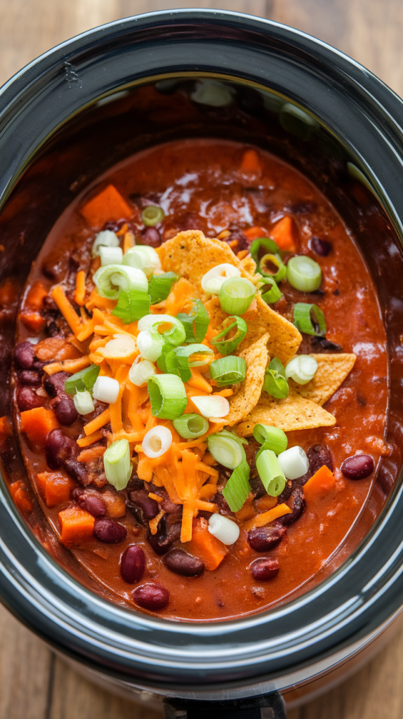 Slow Cooker Sweet Potato and Black Bean Chili Recipe