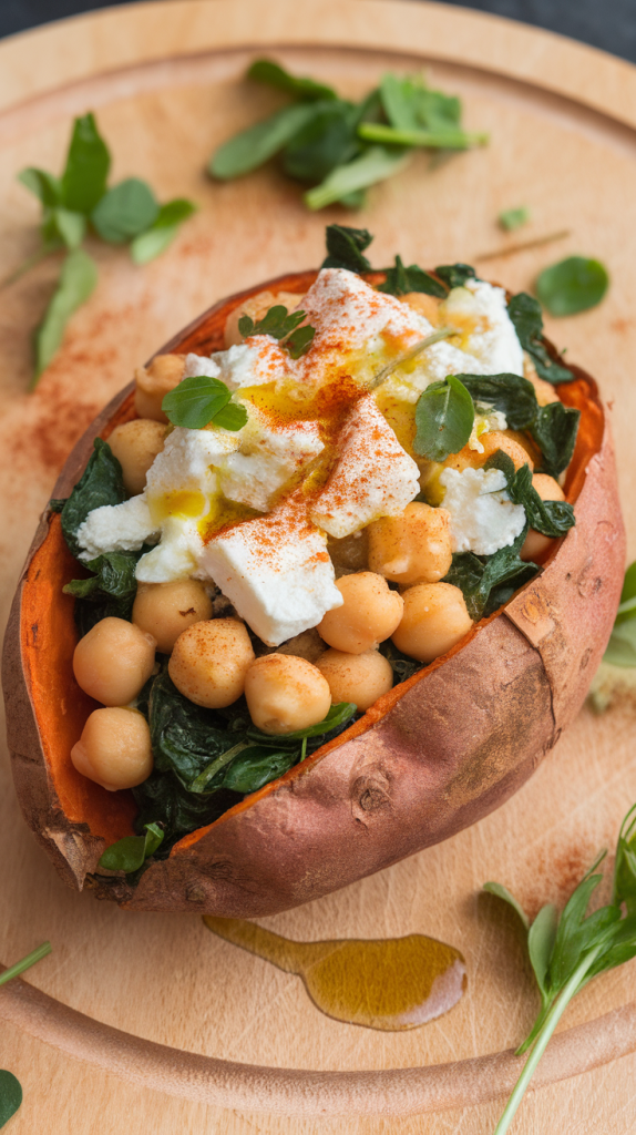 Easy Healthy Dinner Recipes for Two Spinach and Feta Stuffed Sweet Potatoes Recipe