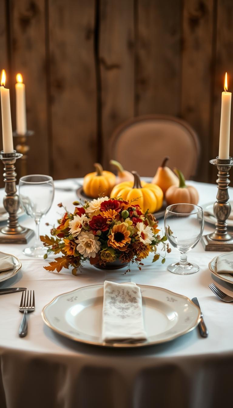 Thanksgiving Decorations Table Setting for Two