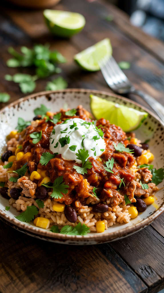 Healthy Ground Turkey Recipes for Dinner Turkey Black Bean Enchilada Bowls Recipe