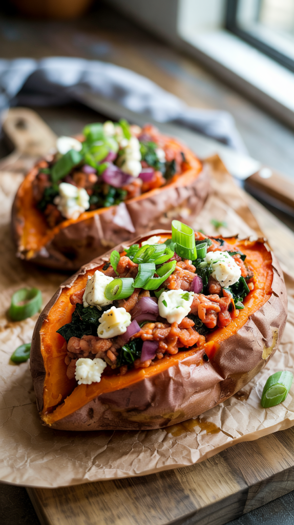 Healthy Ground Turkey Recipes for Dinner Turkey and Kale Stuffed Sweet Potatoes Recipe