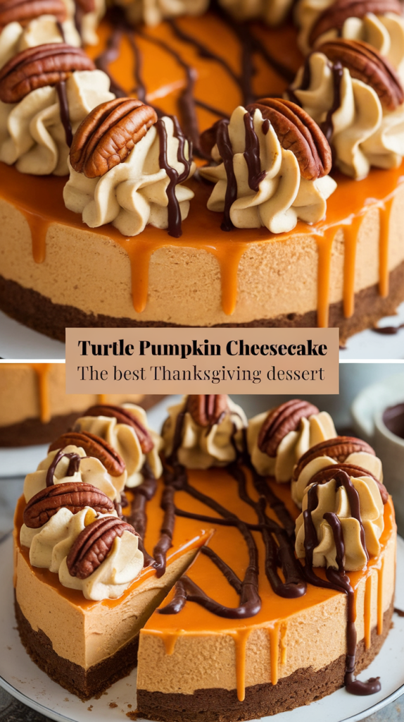 Turtle Pumpkin Cheesecake