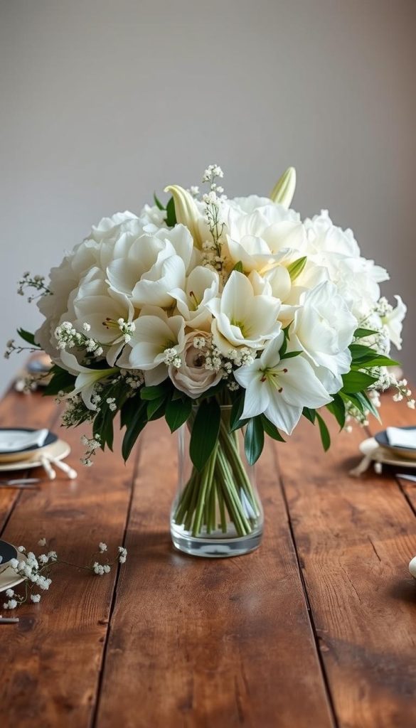 White Floral Thanksgiving Centerpiece