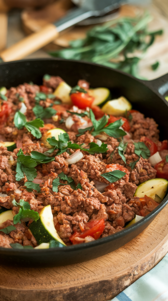 Zucchini Beef Skillet with Fresh Herbs Recipe