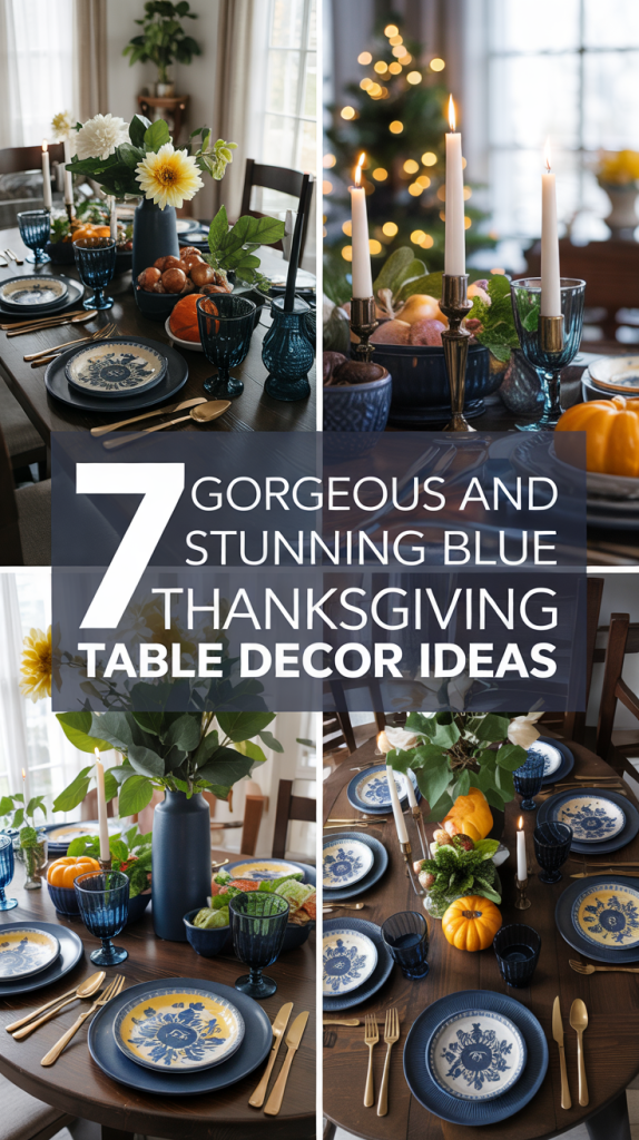 blue thanksgiving table decorations blue thanksgiving table decor ideas