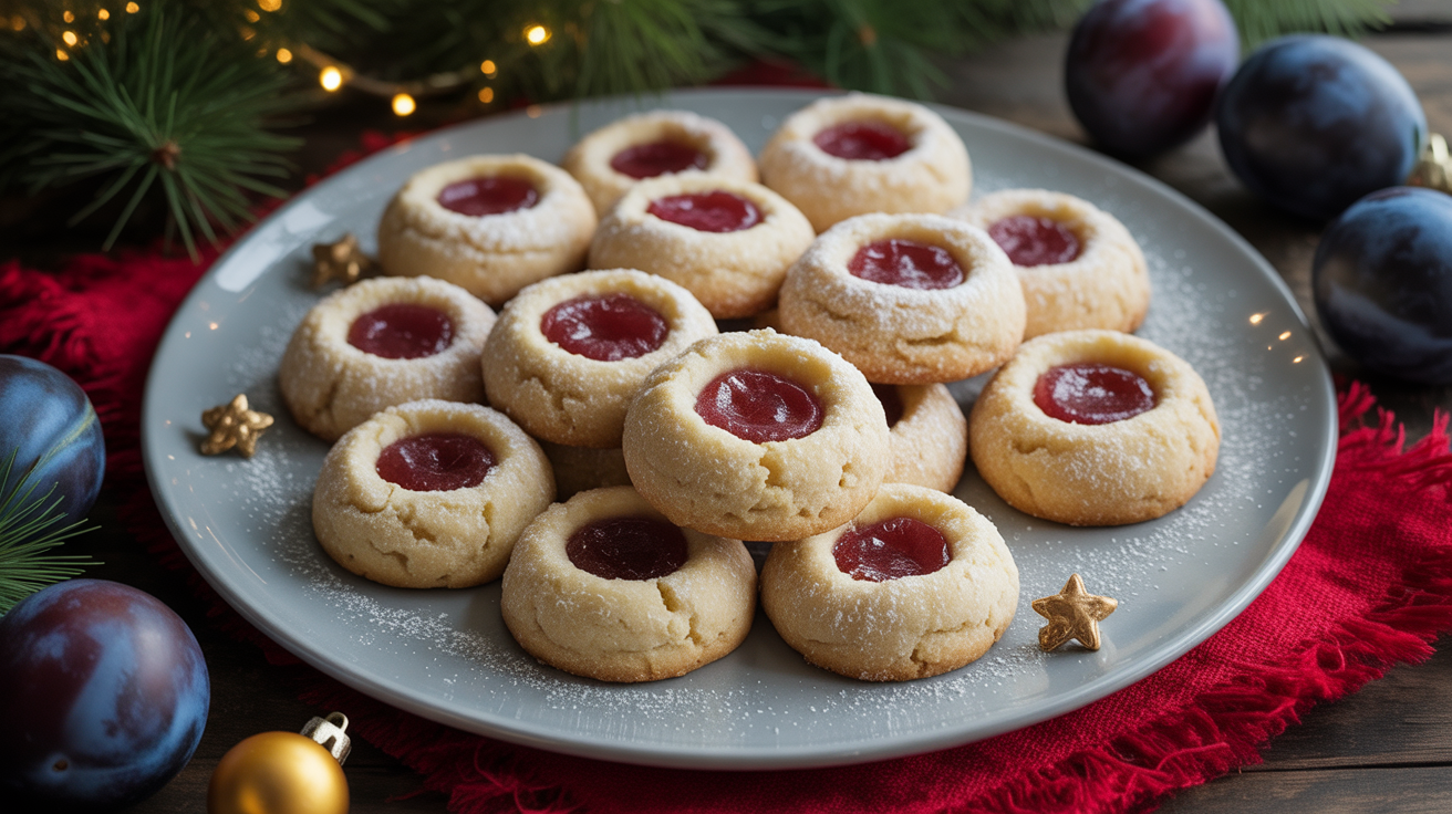 easy Christmas thumbprint cookies