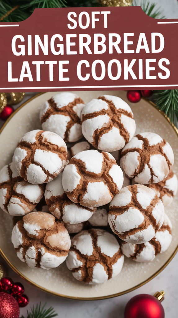 gingerbread latte crinkle cookies