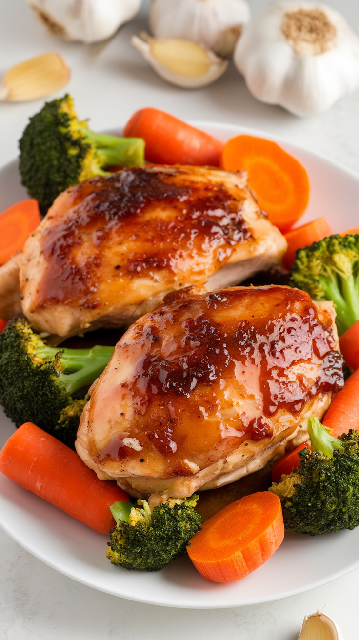 honey-garlic glaze cooked slowly with tender carrots and broccoli