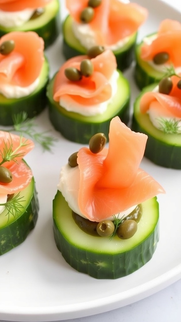 Mini Smoked Salmon Cucumber Rounds Recipe