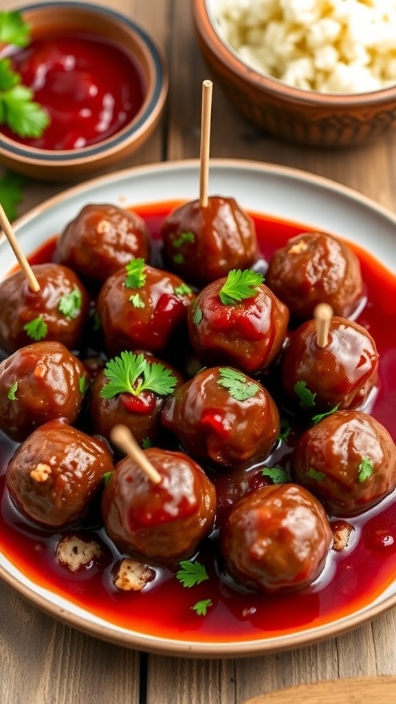 Slow-Cooked Cranberry Chili Meatballs