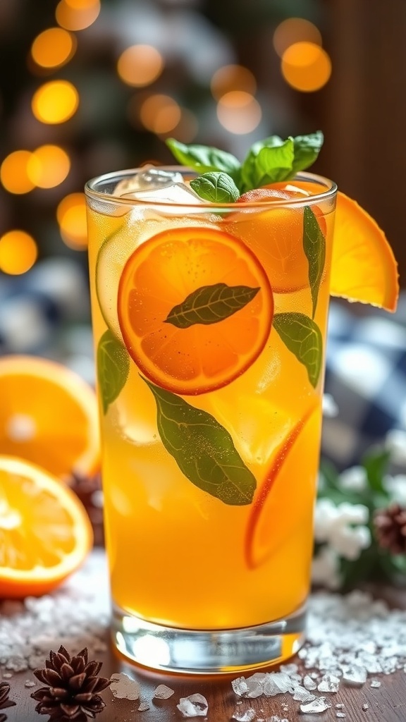 Winter Citrus Basil Spritzer