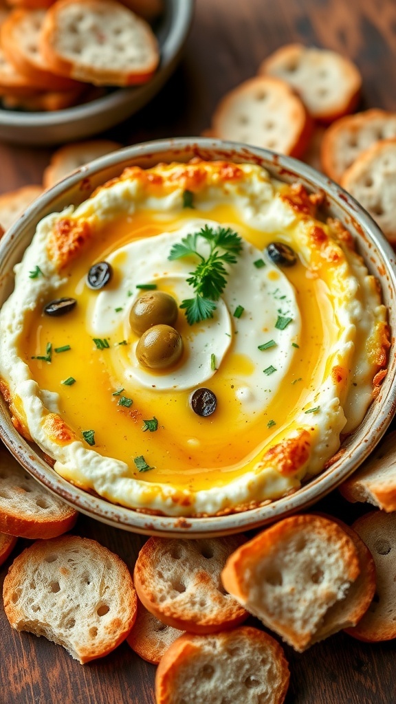 Baked Feta and Olive Party Dip Recipe
